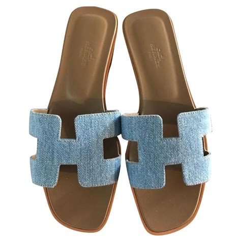 hermes denim oran|Hermes oran sandals.